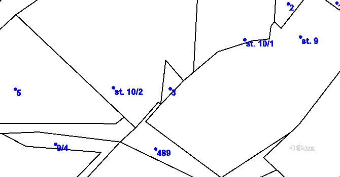 Parcela st. 3 v KÚ Předboř nad Jihlavou, Katastrální mapa