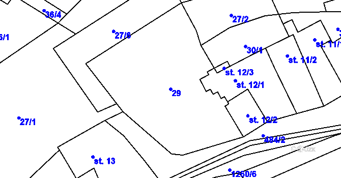 Parcela st. 29 v KÚ Předboř nad Jihlavou, Katastrální mapa