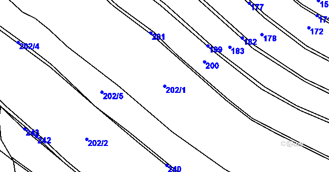 Parcela st. 202/1 v KÚ Předboř nad Jihlavou, Katastrální mapa