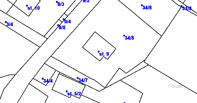 Parcela st. 9 v KÚ Svatoslav nad Jihlavou, Katastrální mapa