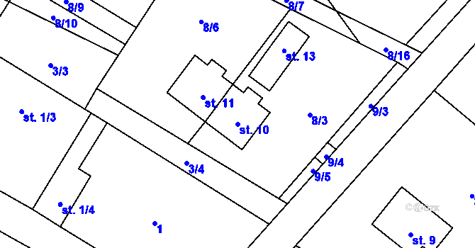 Parcela st. 10 v KÚ Svatoslav nad Jihlavou, Katastrální mapa