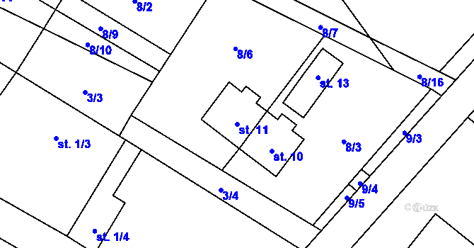 Parcela st. 11 v KÚ Svatoslav nad Jihlavou, Katastrální mapa