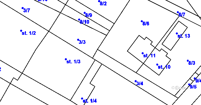 Parcela st. 3/9 v KÚ Svatoslav nad Jihlavou, Katastrální mapa