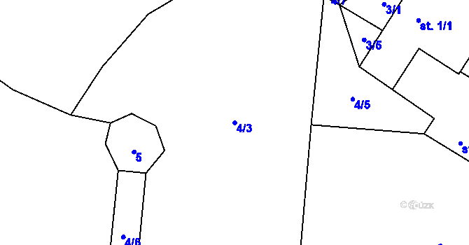Parcela st. 4/3 v KÚ Svatoslav nad Jihlavou, Katastrální mapa