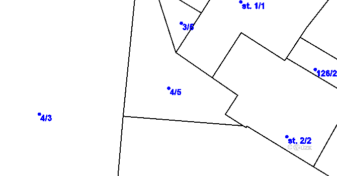 Parcela st. 4/5 v KÚ Svatoslav nad Jihlavou, Katastrální mapa