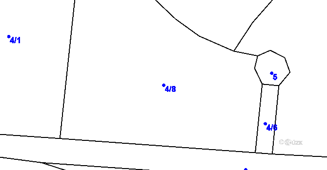 Parcela st. 4/8 v KÚ Svatoslav nad Jihlavou, Katastrální mapa