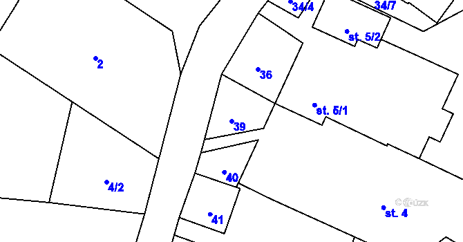 Parcela st. 39 v KÚ Svatoslav nad Jihlavou, Katastrální mapa