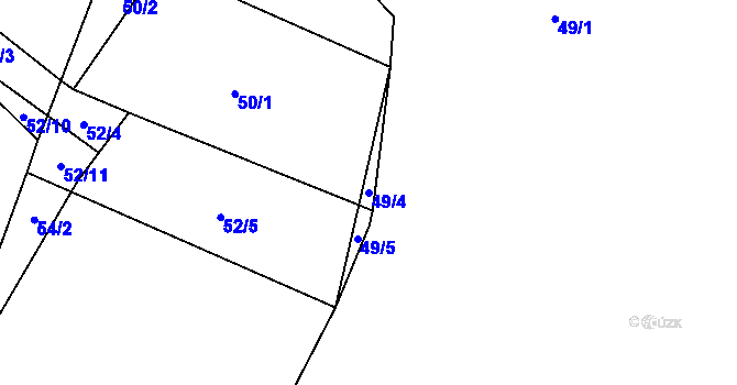 Parcela st. 49/4 v KÚ Svatoslav nad Jihlavou, Katastrální mapa