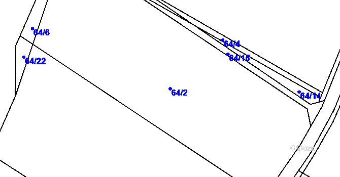 Parcela st. 64/2 v KÚ Svatoslav nad Jihlavou, Katastrální mapa