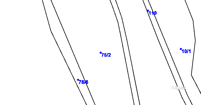 Parcela st. 75/2 v KÚ Svatoslav nad Jihlavou, Katastrální mapa