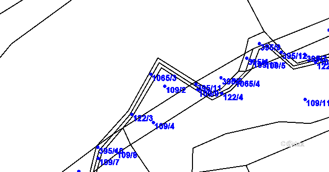 Parcela st. 109/2 v KÚ Svatoslav nad Jihlavou, Katastrální mapa