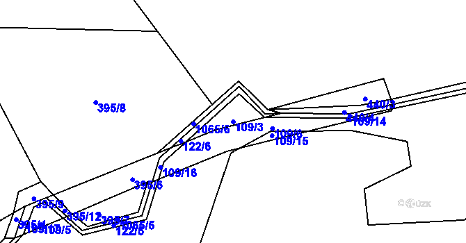 Parcela st. 109/3 v KÚ Svatoslav nad Jihlavou, Katastrální mapa