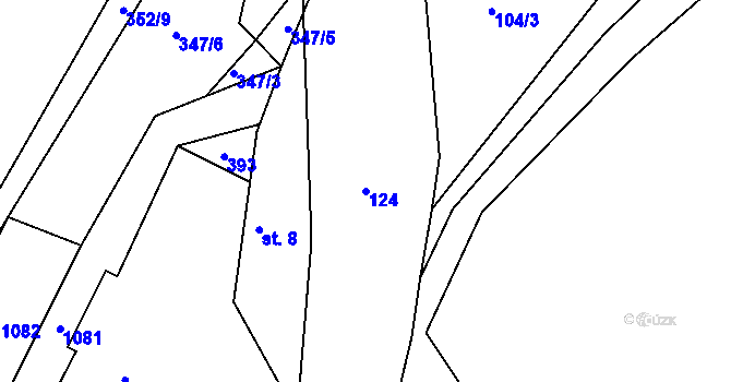 Parcela st. 124 v KÚ Svatoslav nad Jihlavou, Katastrální mapa