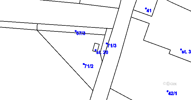 Parcela st. 20 v KÚ Svatoslav nad Jihlavou, Katastrální mapa