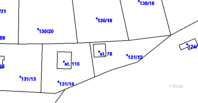 Parcela st. 78 v KÚ Luka pod Medníkem, Katastrální mapa