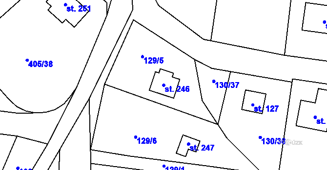 Parcela st. 246 v KÚ Luka pod Medníkem, Katastrální mapa