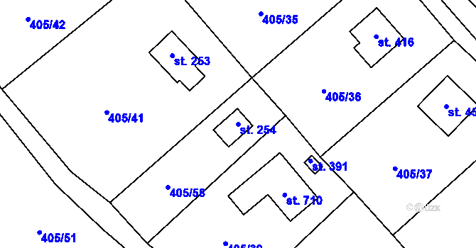 Parcela st. 254 v KÚ Luka pod Medníkem, Katastrální mapa