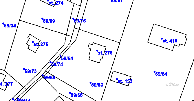 Parcela st. 276 v KÚ Luka pod Medníkem, Katastrální mapa