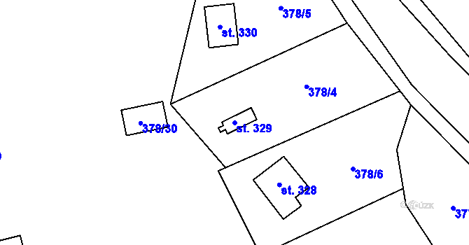 Parcela st. 329 v KÚ Luka pod Medníkem, Katastrální mapa