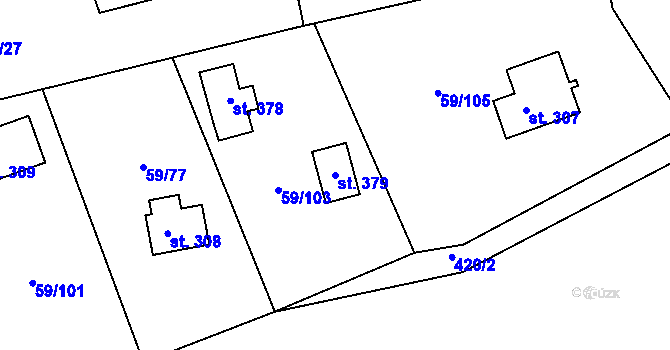 Parcela st. 379 v KÚ Luka pod Medníkem, Katastrální mapa