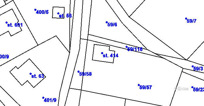 Parcela st. 414 v KÚ Luka pod Medníkem, Katastrální mapa