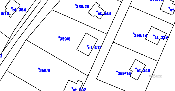 Parcela st. 612 v KÚ Luka pod Medníkem, Katastrální mapa