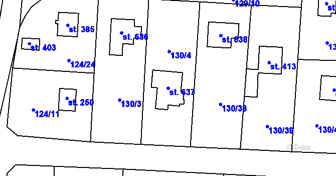 Parcela st. 637 v KÚ Luka pod Medníkem, Katastrální mapa
