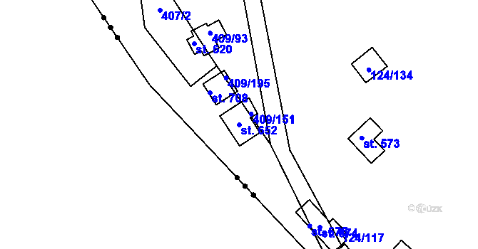 Parcela st. 652 v KÚ Luka pod Medníkem, Katastrální mapa