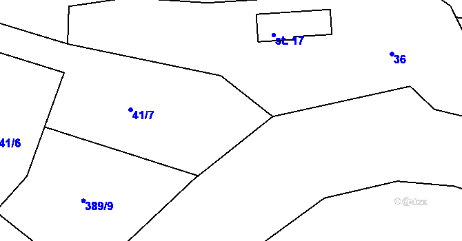 Parcela st. 42/2 v KÚ Luka pod Medníkem, Katastrální mapa