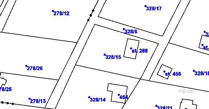 Parcela st. 328/15 v KÚ Luka pod Medníkem, Katastrální mapa