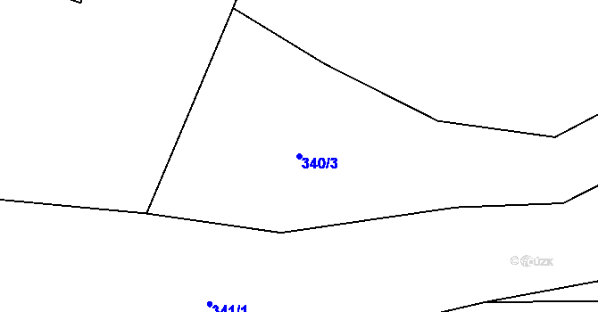 Parcela st. 340/3 v KÚ Luka pod Medníkem, Katastrální mapa