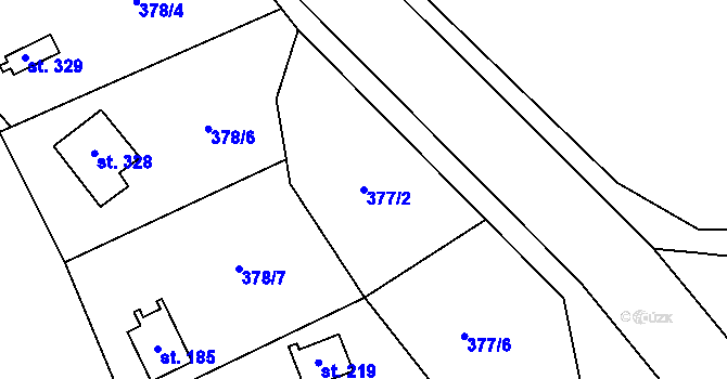 Parcela st. 377/2 v KÚ Luka pod Medníkem, Katastrální mapa