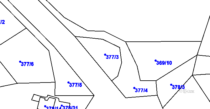 Parcela st. 377/3 v KÚ Luka pod Medníkem, Katastrální mapa