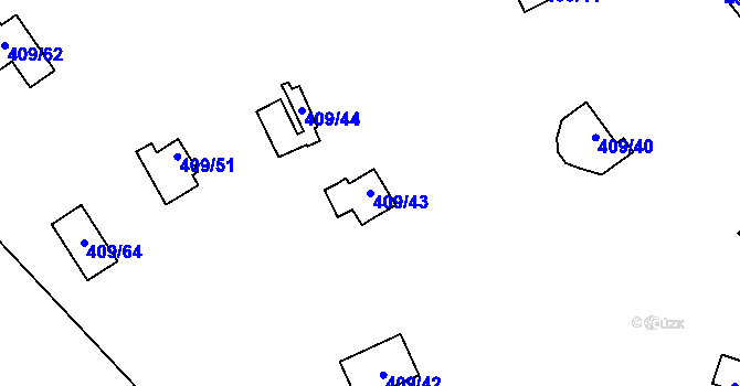 Parcela st. 409/43 v KÚ Luka pod Medníkem, Katastrální mapa