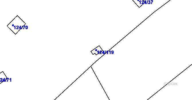 Parcela st. 124/119 v KÚ Luka pod Medníkem, Katastrální mapa