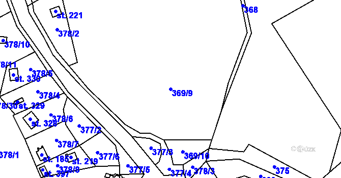 Parcela st. 369/9 v KÚ Luka pod Medníkem, Katastrální mapa