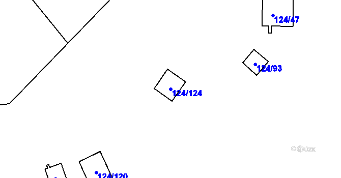 Parcela st. 124/124 v KÚ Luka pod Medníkem, Katastrální mapa
