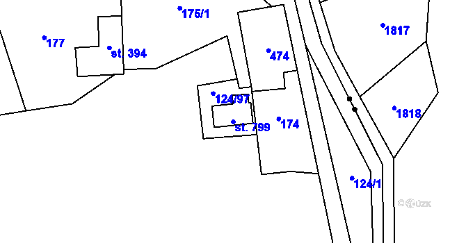 Parcela st. 799 v KÚ Luka pod Medníkem, Katastrální mapa