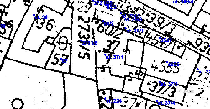 Parcela st. 37/1 v KÚ Lukavec u Pacova, Katastrální mapa