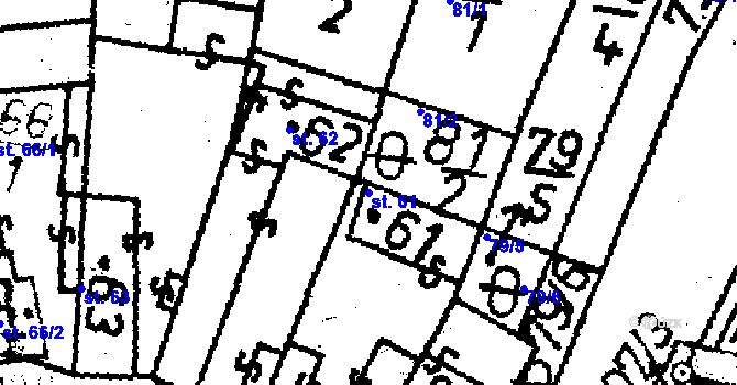 Parcela st. 61 v KÚ Lukavec u Pacova, Katastrální mapa