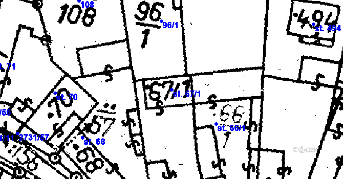 Parcela st. 67/1 v KÚ Lukavec u Pacova, Katastrální mapa