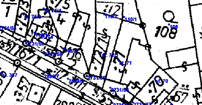 Parcela st. 72/1 v KÚ Lukavec u Pacova, Katastrální mapa