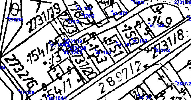 Parcela st. 153 v KÚ Lukavec u Pacova, Katastrální mapa