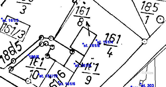 Parcela st. 161/8 v KÚ Lukavec u Pacova, Katastrální mapa