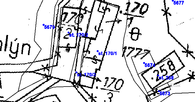 Parcela st. 170/1 v KÚ Lukavec u Pacova, Katastrální mapa