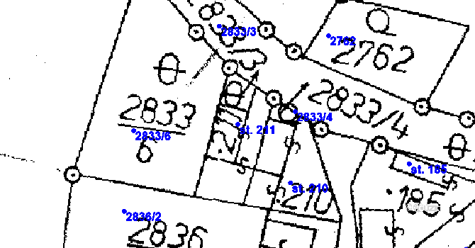 Parcela st. 211 v KÚ Lukavec u Pacova, Katastrální mapa