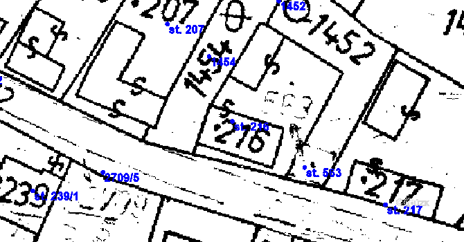 Parcela st. 216 v KÚ Lukavec u Pacova, Katastrální mapa