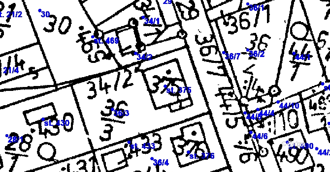 Parcela st. 375 v KÚ Lukavec u Pacova, Katastrální mapa