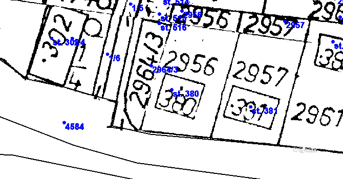 Parcela st. 380 v KÚ Lukavec u Pacova, Katastrální mapa