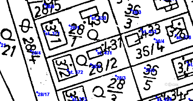 Parcela st. 431 v KÚ Lukavec u Pacova, Katastrální mapa
